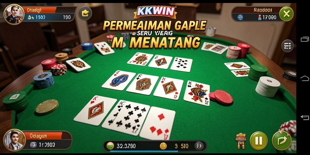 Tampilan gameplay Gaple yang menarik dan seru di KKWIN.