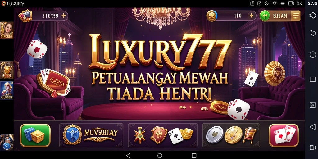 Tangkapan layar utama gameplay LUXURY777 menampilkan petualangan mendebarkan.