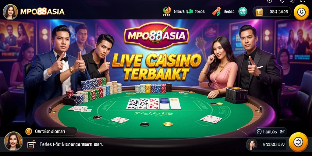 Screenshot MPO88ASIA menampilkan dealer live dalam aksi bermain kasino.