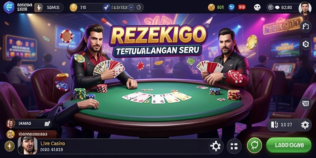 Tampilan menarik dari gameplay REZEKIGO dengan dealer langsung dan interaksi nyata.