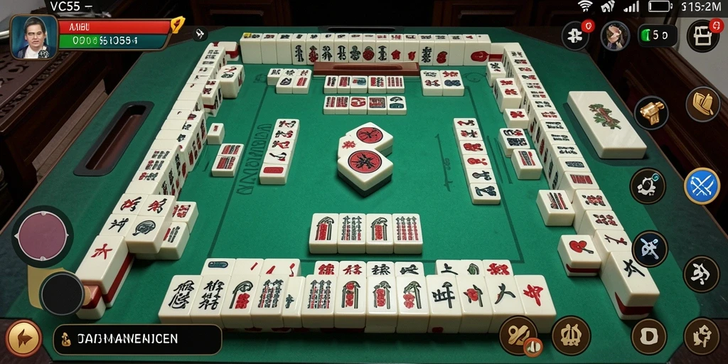 Screenshot gameplay VC55 yang menampilkan strategi Mahjong yang menarik.
